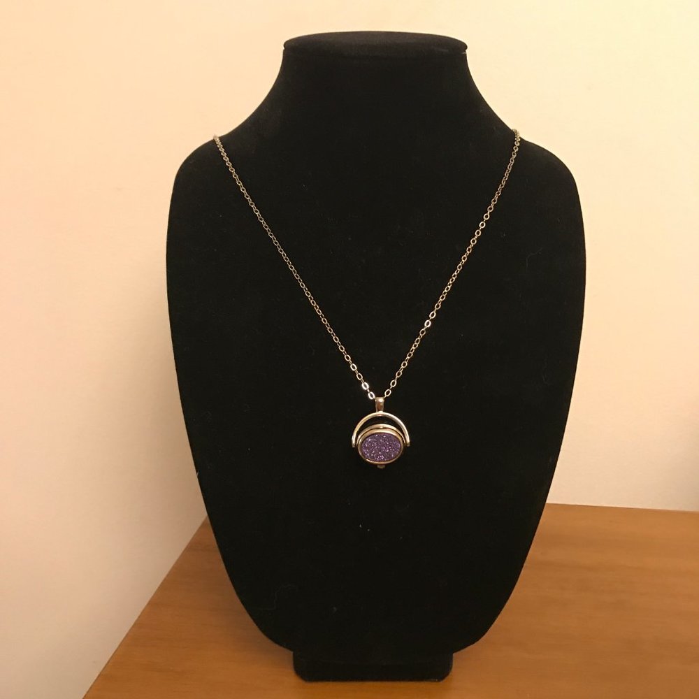 Reversible Watch & Druzy Quartz Necklace